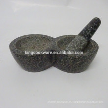 Herb &amp; spice tools, piedra natural mármol / granito doble mortero negro